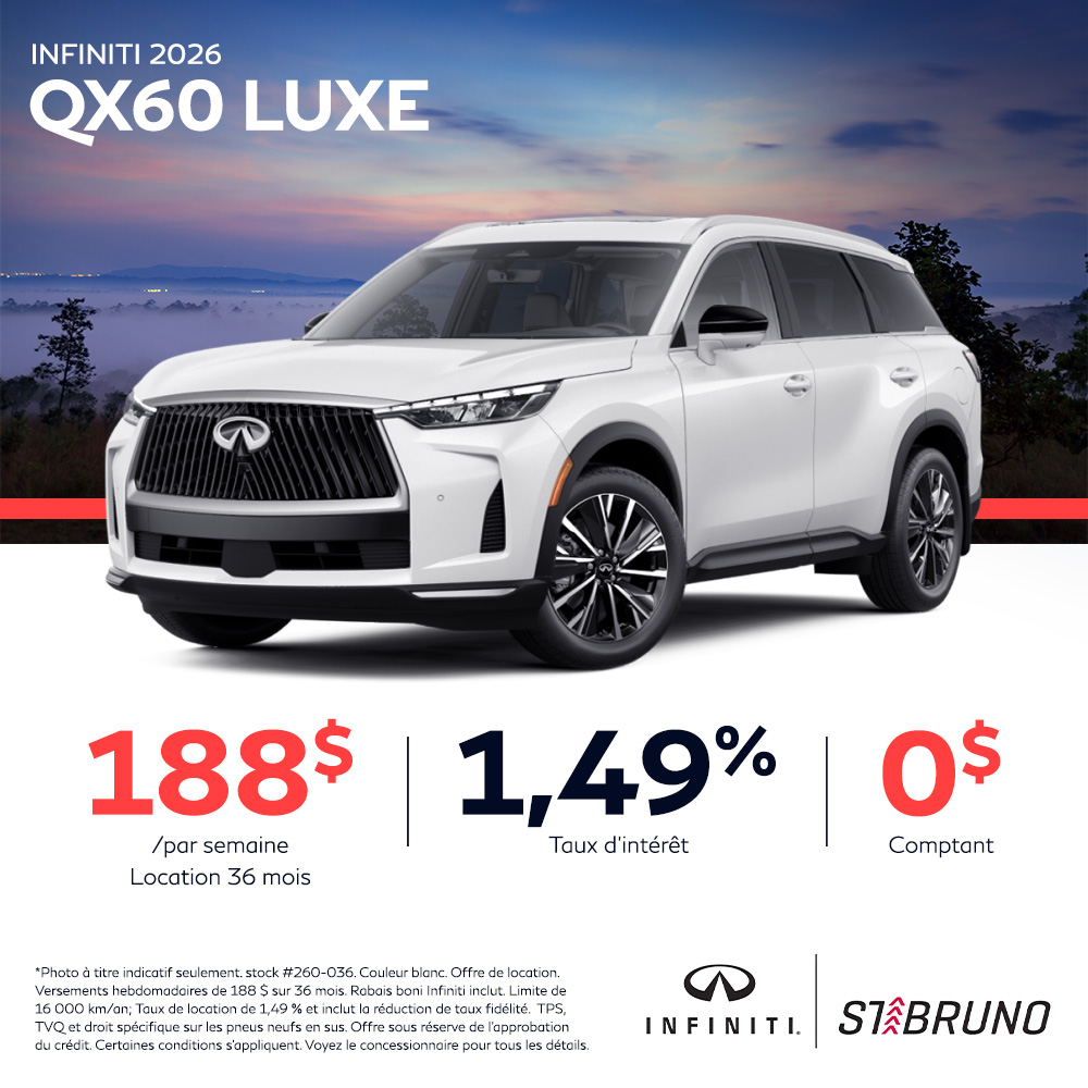 St bruno infiniti promo octobre QX60 FR