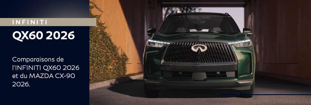 Infiniti QX60 2026 vs Mazda CX-90 2026 : le meilleur VUS de luxe pour la Rive-Sud de Montréal