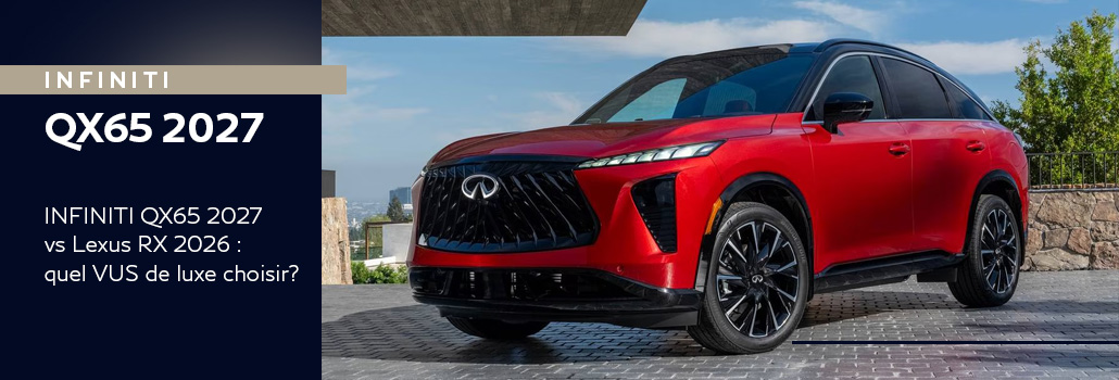 INFINITI QX65 2027 vs Lexus RX 2026 : quel VUS de luxe choisir?